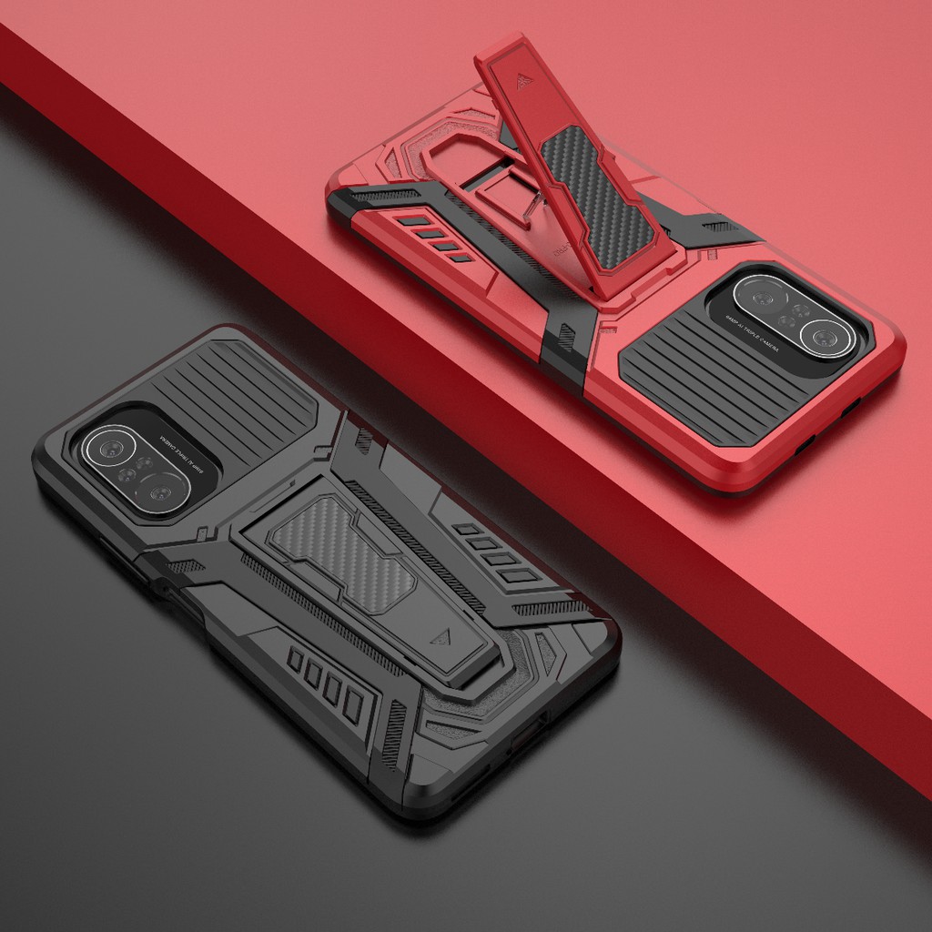 Ốp lưng Poco F3 / K40 / K40 Pro Iron Man Pro chống sốc giá đỡ xem phim cao cấp