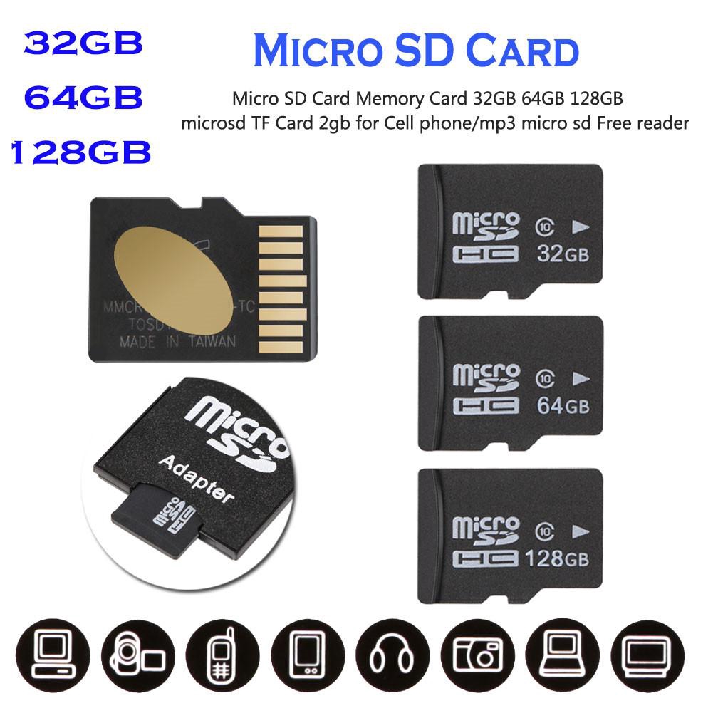 Thẻ nhớ thẻ nhớ Micro SD 32GB 64GB 128GB microsd Thẻ TF 2gb cho điện thoại di động / mp3 micro sd Đầu đọc miễn phí