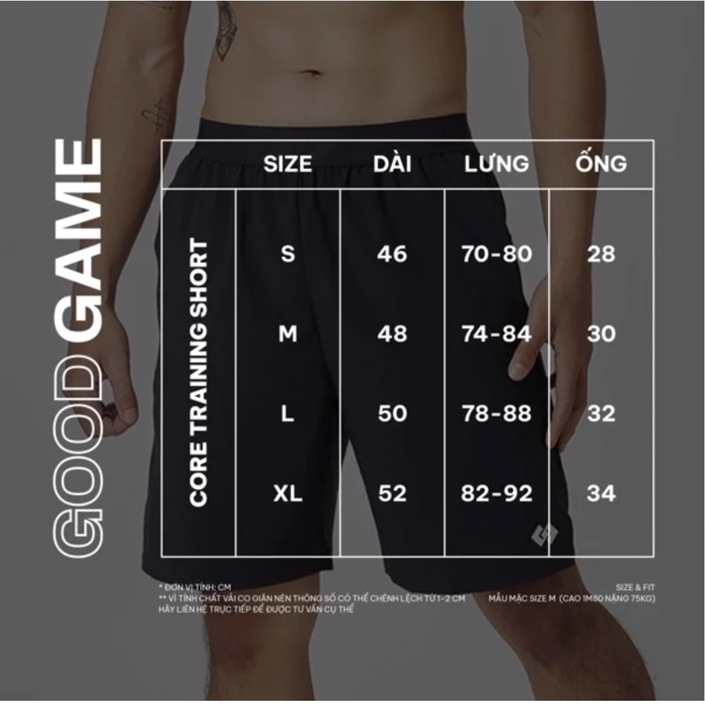 Quần Thể Thao Good Game Core Training Short, Polyeste Tái Chế, Co Giãn 4 Chiều