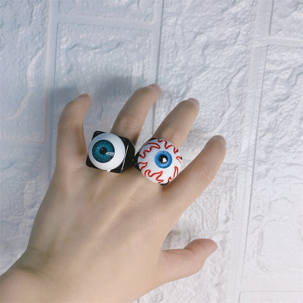 Nhẫn Acrylic Hình Trái Cây / Mắt Vịt / Dâu Tây Dễ Thương Vui Nhộn Thời Trang Cho Nữ