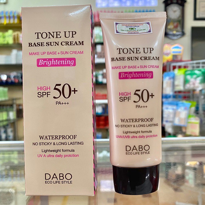 Kem chống nắng, lót nền trang điểm nâng tone da Dabo Tone up Base Sun Cream SPF50 70ml