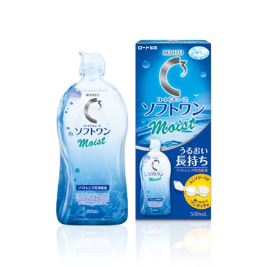 Nước làm sạch kính áp tròng C Cube Soft One 500ml của Rohto Nhật Bản - nước ngâm lens