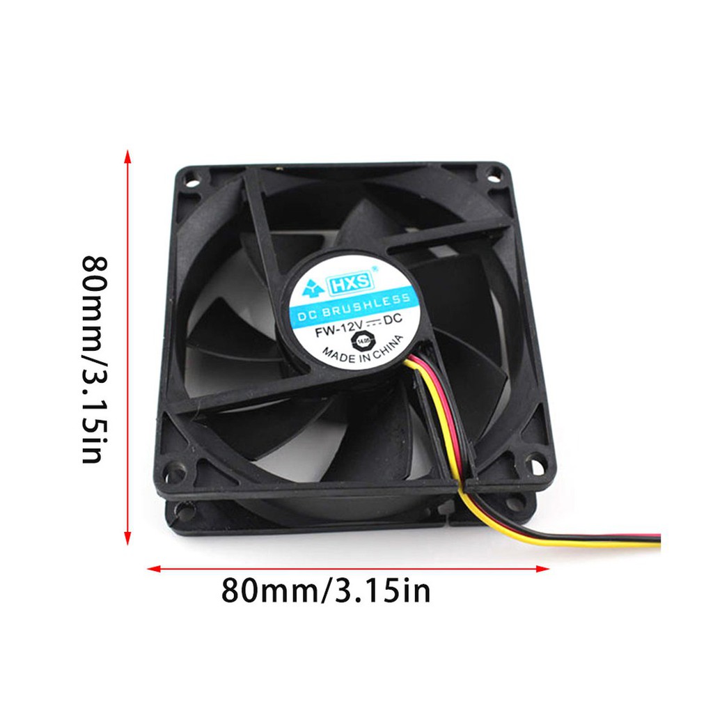 Quạt làm mát CPU siêu yên tĩnh cho máy tính PC DC 12V 8cm