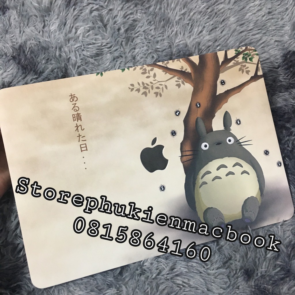 Combo ốp + phủ phím in hình totoro dành cho macbook(tặng kèm nút bịt bụi + kẹp gãy sac)