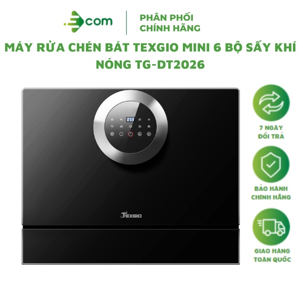 [Giảm Ngay 550.000] Máy Rứa Chén Bát Texgio Mini 6 Bộ Sấy Khí Nóng TG-DT2026 - Hàng Chính Hãng, Bảo Hành 5 Năm