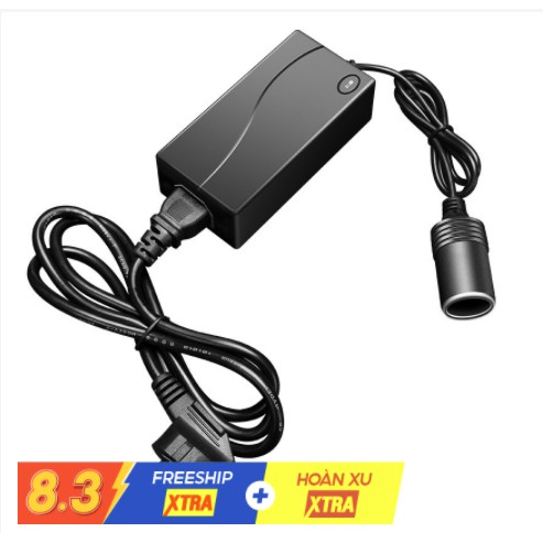 Bộ Adapter Chuyển Đổi Điện AC 220V Sang Một Chiều DC 12V Dùng Cho Máy Bơm Máy Hút Bụi Ô Tô Xe Hơi