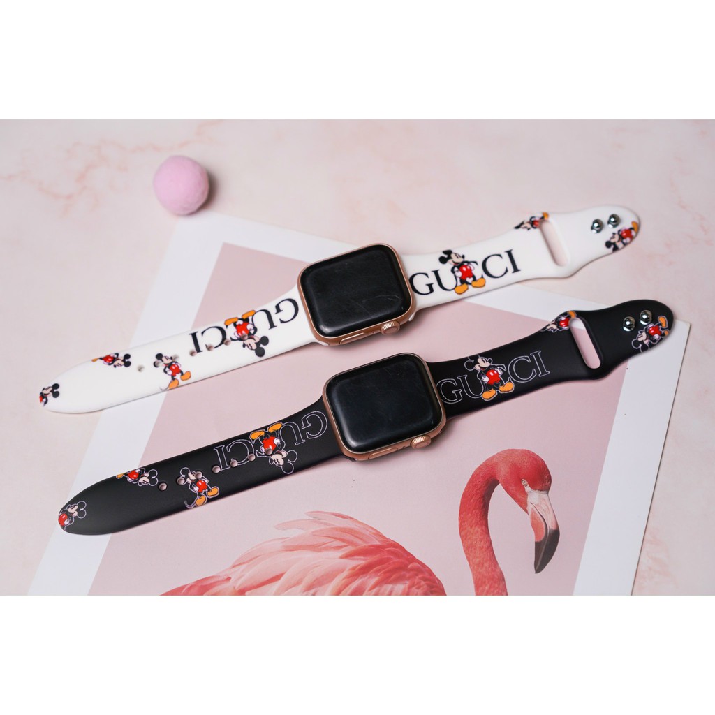 Dây Apple Watch Cao Su Chuột Mickey và Stich Cực Dễ Thương