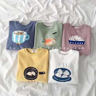 Áo Sweater Nỉ in hình Đồ Ăn (unisex)