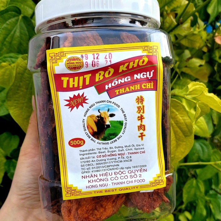 KHÔ BÒ GIÒN HỒNG NGỰ THƯỢNG HẠNG HỘP 500GR