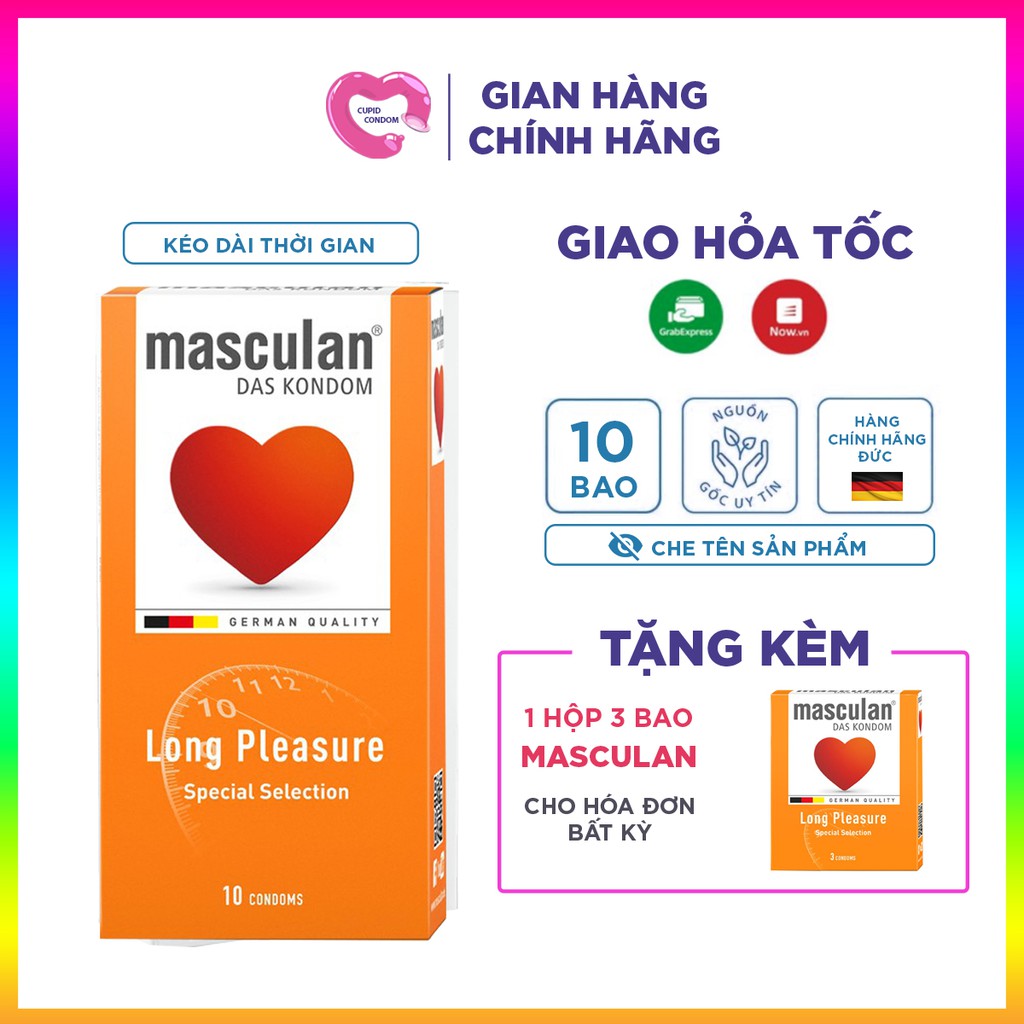 Bao Cao Su Masculan Long 5 in 1 - Gân Gai Kéo Dài Thời Gian - Tặng Masculan hộp 3c cùng loại - Cam kết chính hãng Sagami