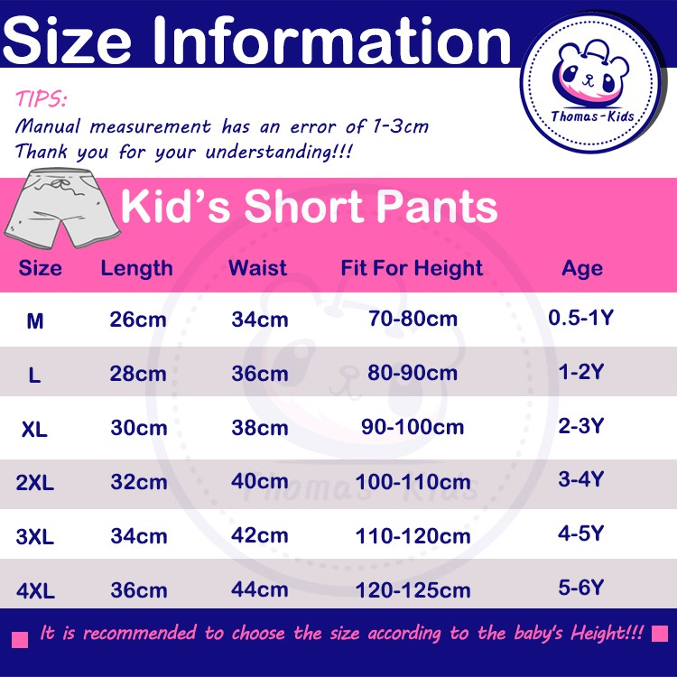 [D305] 0.5-6 Tuổi Quần Short Cotton In Họa Tiết Hoạt Hình Cho Bé