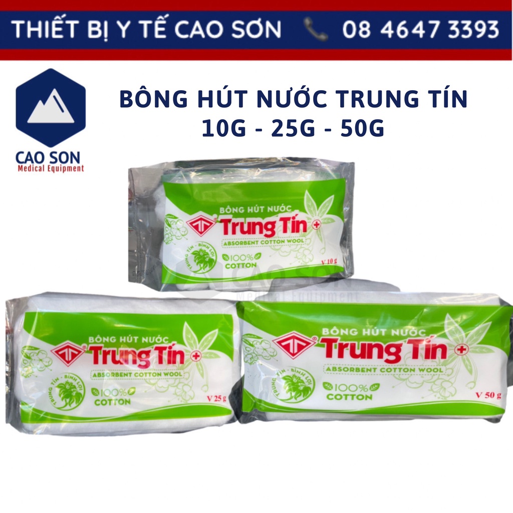 Bông y tế Trung Tín-thấm nước,sát trùng vết thương các cỡ