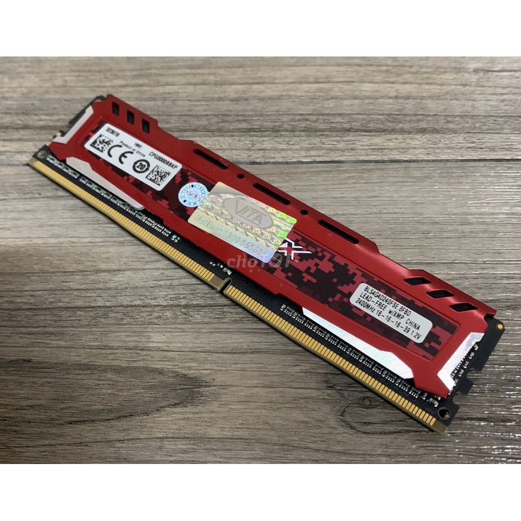 RAM Desktop Crucial Ballistix 8GB (4x2) bus 2400