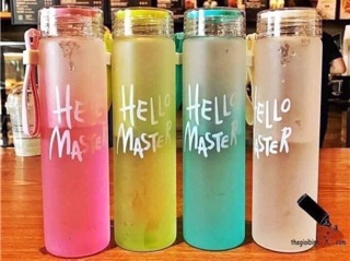 Combo 04 bình thuỷ tinh Hello Master 450ml