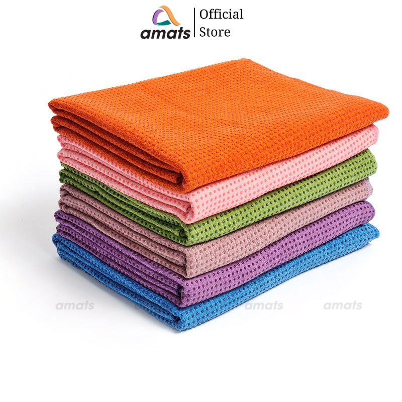 Khăn Trải Thảm Tập Yoga  Hạt Silicone  Cao Cấp Siêu Thấm Hút Gấp 3 Lần  Chống Trơn Tuyệt Đối -