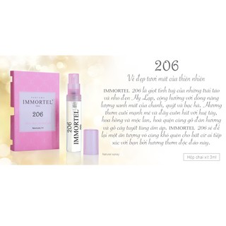 Nước hoa nữ IMMORTEL 206 Eau De Parfum 3ml
