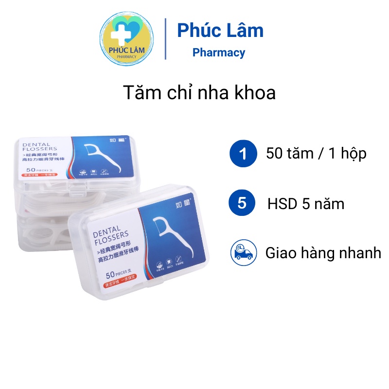 Tăm chỉ nha khoa Nhật Bản 1 hộp 50 cái - Hỗ trợ vệ sinh răng miệng