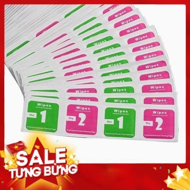 combo 10 Miếng lau kính số 1 lau ướt , số 2 lau khô , lau sạch bụi bẩn trên điện thoại, lau kính, trang sức...