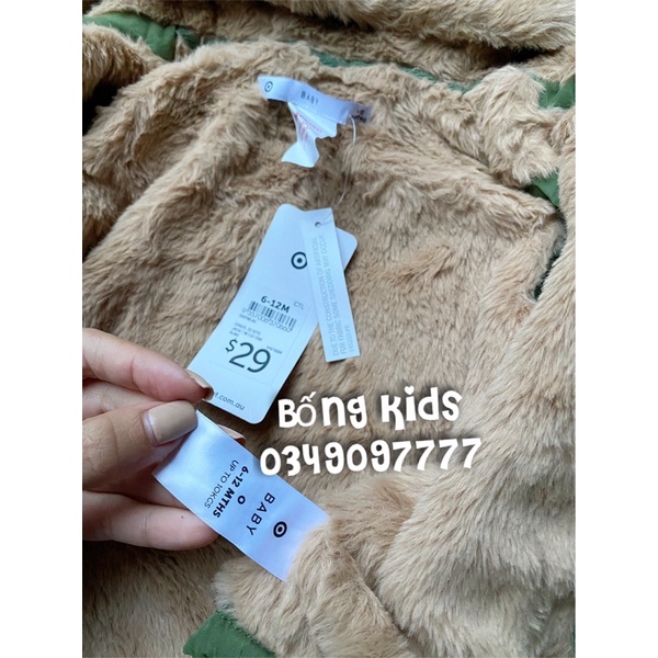 Áo Parka Lửng Bé Trai &amp; Bé Gái Lót Lông Xanh Lá Target