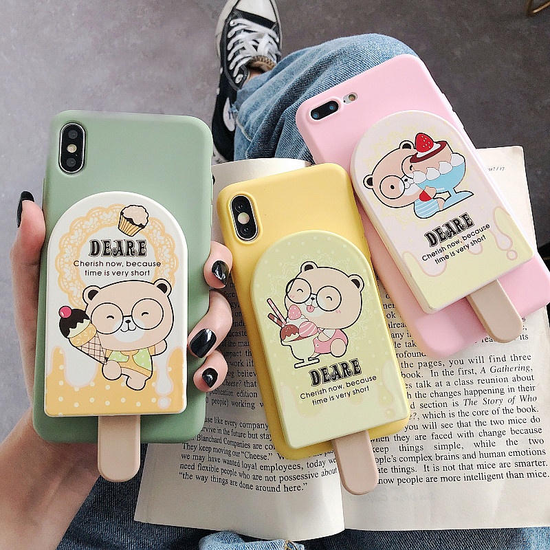 Ốp Điện Thoại TPU Mặt Gương In Hoạt Hình Cho Iphone 14 13 12 11 Pro Max X XR XS Max 6 7 8 Plus