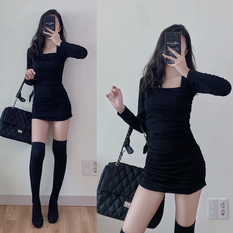 Váy body cotton co giãn đen ( Ảnh thật by dokeyyy) | BigBuy360 - bigbuy360.vn