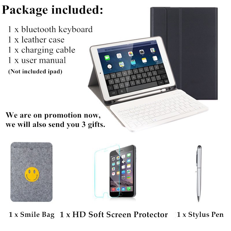 Bao da tích hợp bàn phím Bluetooth cho 2017/2018 iPad 9.7 Air1 Air2 Air3 10.2 iPad Mini 12345 Pro 9.7 10.5 | BigBuy360 - bigbuy360.vn