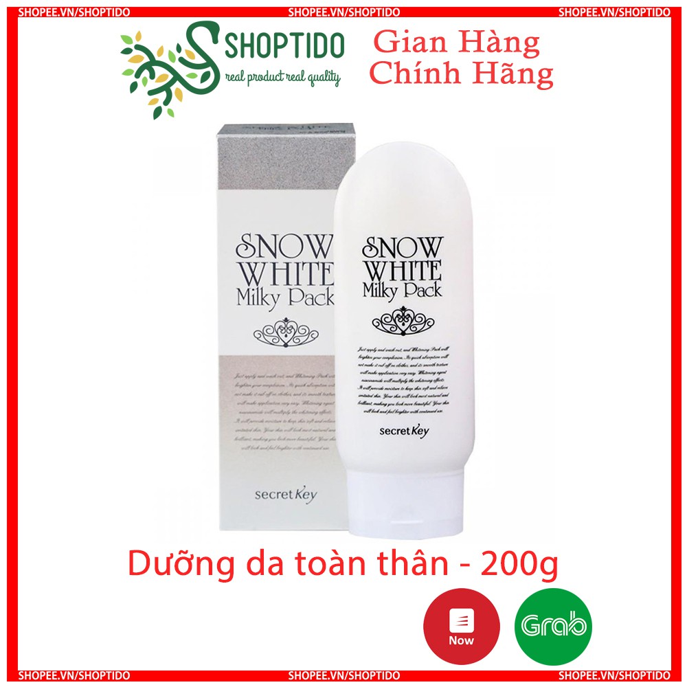 Kem Dưỡng Trắng Da Snow White Milky Pack Secret Key chính hãng Hàn Quốc 200ml NPP Shoptido