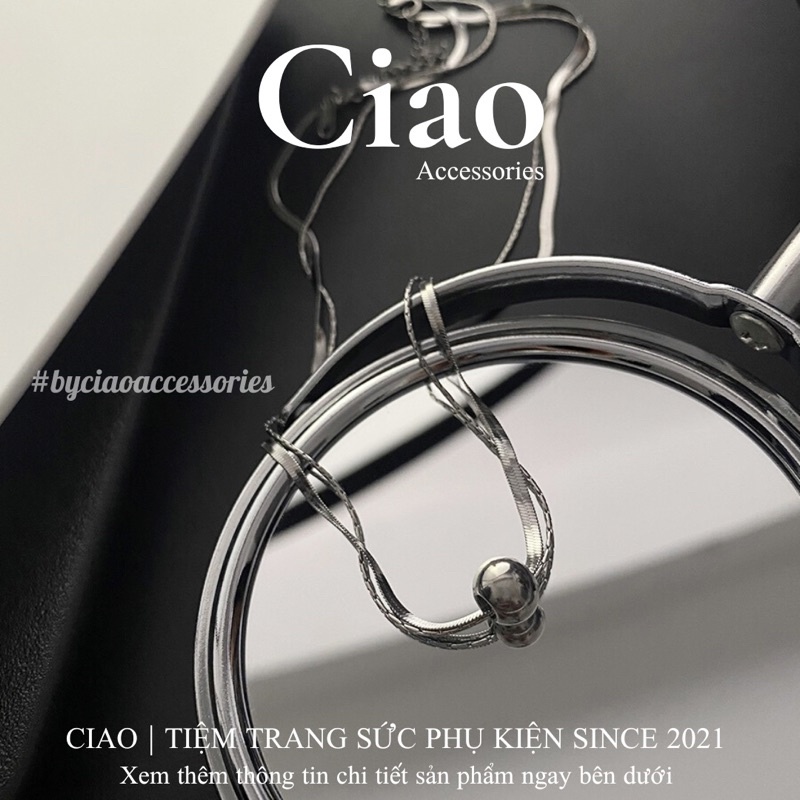 [HOẢ TỐC 1H] Dây chuyền/ Vòng cổ titan không gỉ thiết kế dây 2 lớp đính charm trendy Aster Ciao