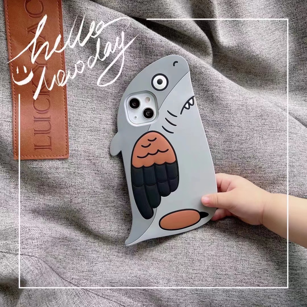 Ốp Điện Thoại Silicon Hình Cá Mập Cho iPhone X XS XR 11 11ProMax 12ProMax 12Pro 12 13 13ProMax 7 / 8 Plus