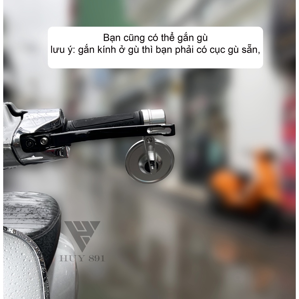 Kính tròn nhôm CNC cho xe Vespa Honda Yamaha