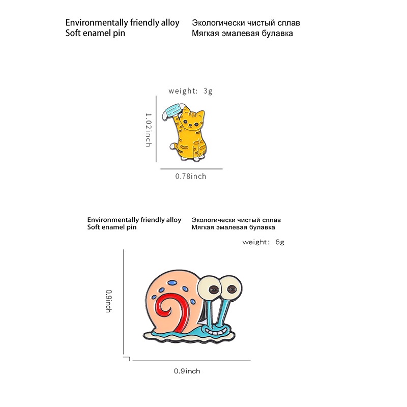 Ghim Cài Áo Kim Loại Hình Động Vật Hoạt Hình Sáng Tạo