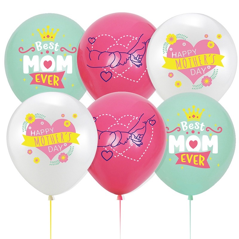 Bong Bóng 12/18inch Chữ "I Love You / Mom" Dùng Để Trang Trí Tiệc Sinh Nhật