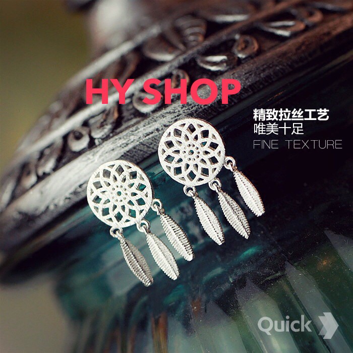 bông tai dreamcatcher nhỏ xinh xắn