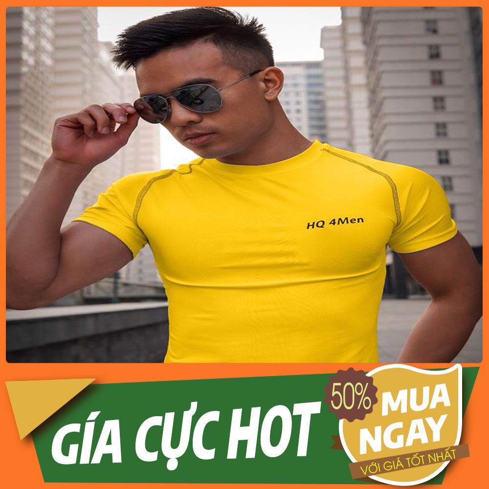 Áo cộc nam  body ngắn tay chất thun lạnh co dãn 4 chiều , tập gymer , thun trơn cổ tròn đẹp nam tính - HQ2 | BigBuy360 - bigbuy360.vn