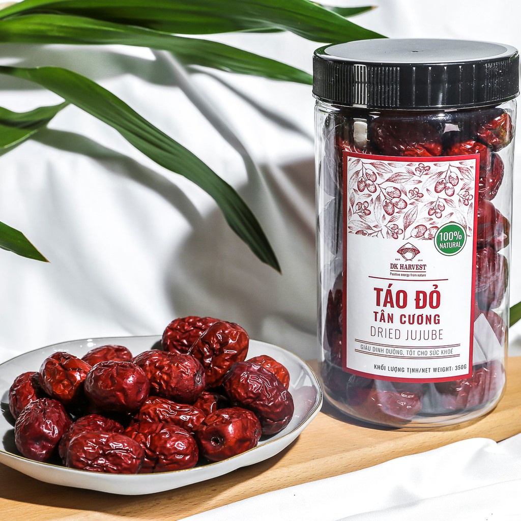 Táo Đỏ Tân Cương Dried Jujube DK Harvest - 350g - Táo Đỏ Sấy Khô - Sản Phẩm Tự Nhiên Giàu Dinh Dưỡng