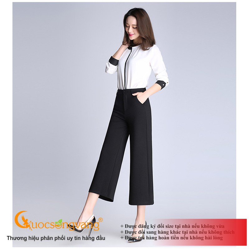 Quần nữ công sở quần ống rộng lưng cao nữ GLQ077 Cuocsongvang