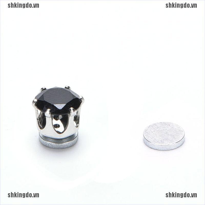 1 Đôi Bông Tai Nam Châm Đính Pha Lê Đen Cho Nam Và Nữ