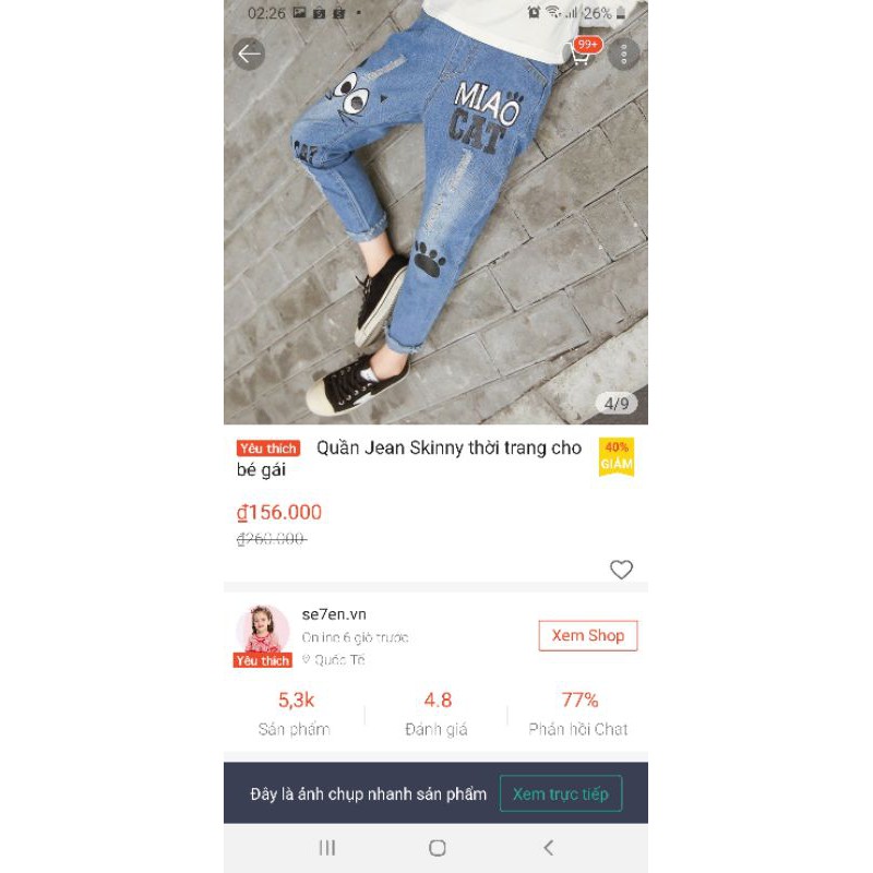 Thanh lý quần jeans baggy bé gái