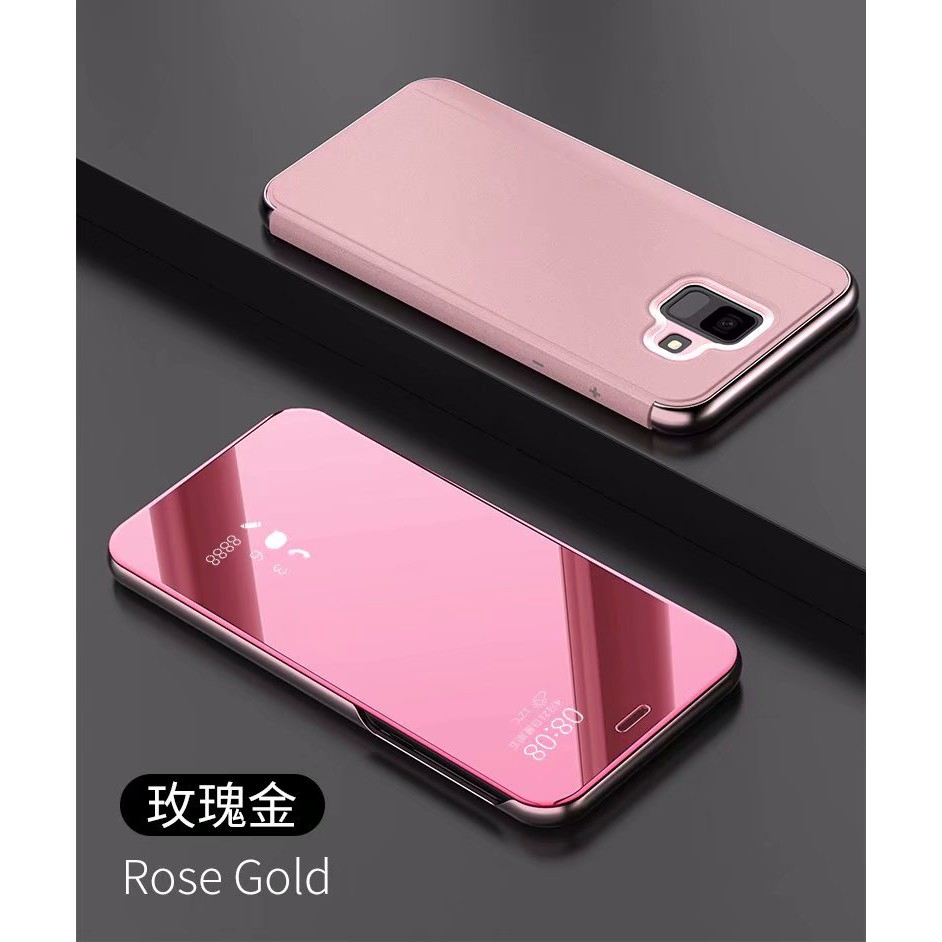 Samsung Galaxy S10 S8 S9 Plus lite S10e Case Clear View Electroplate Mirror Flip Stand  Ốp điện thoại