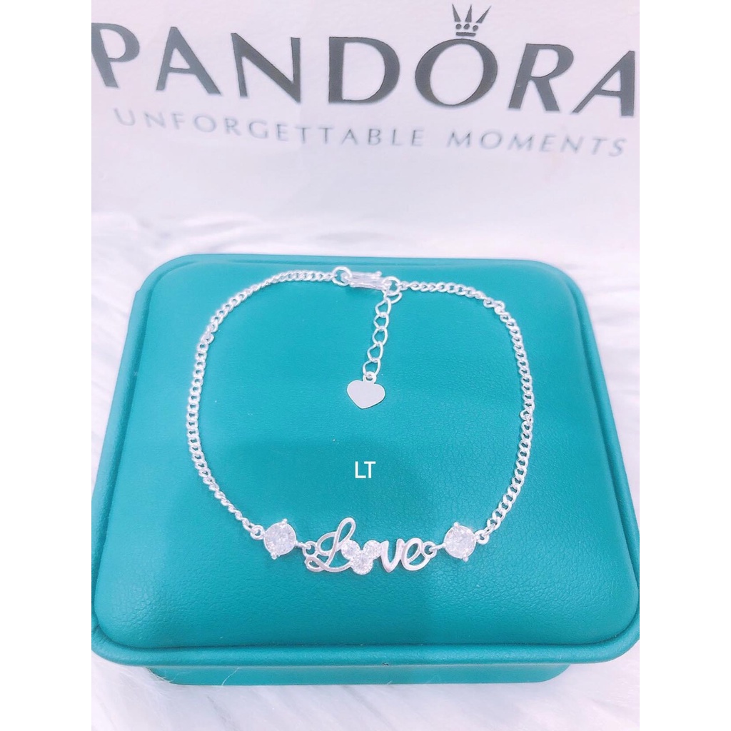 Lắc tay nữ bạc thật khắc chữ Love xinh xắn - Kho sỉ bạc Nhất Linh