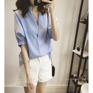 ÁO SƠ MI CỔ V CÚC SAU