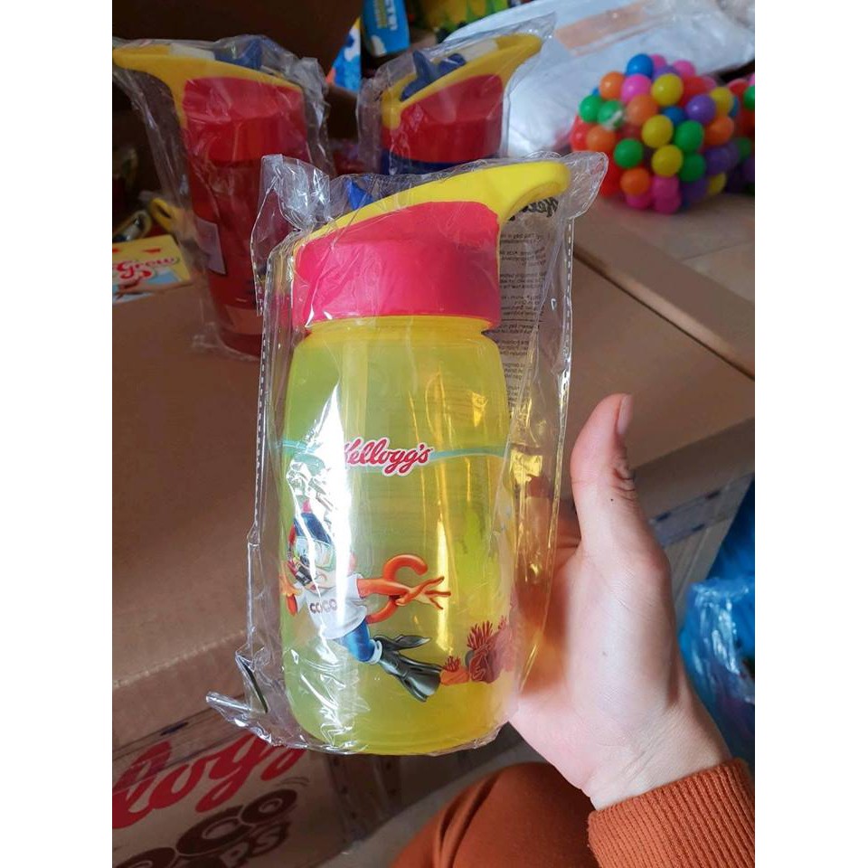 Bình nước trẻ em 500ml - bình nhựa có ống hút silicon