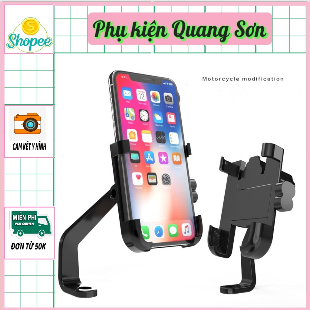 Giá Đỡ - Kẹp Điện Thoại Xe Máy Inox C2 Chống Cướp Giật, Chống Rung Chắc Chắn