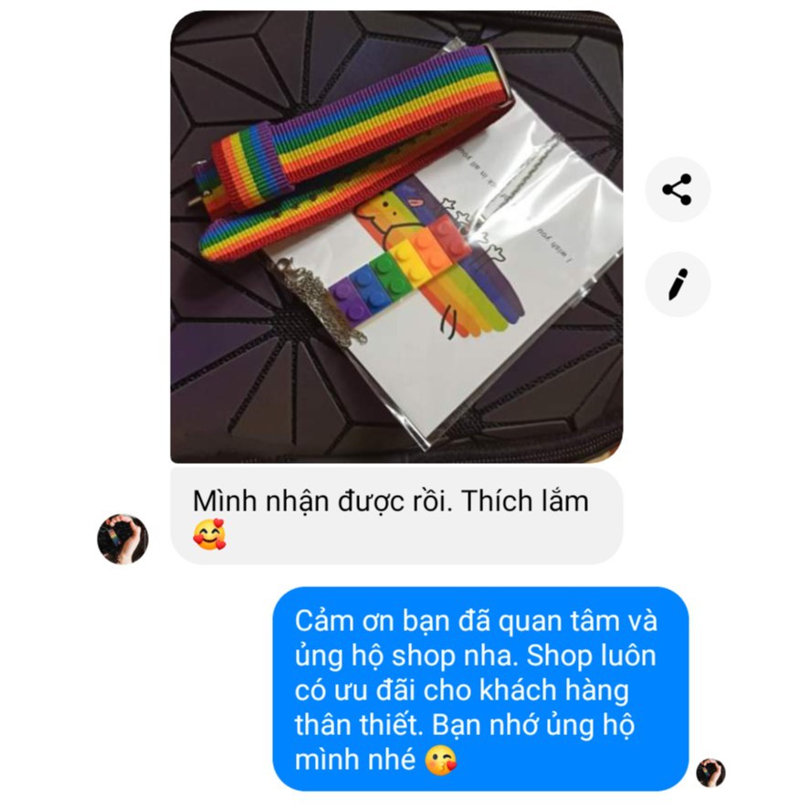 Dây chuyền mặt lego cầu vồng LGBT, thép titan không rỉ (ảnh thật)