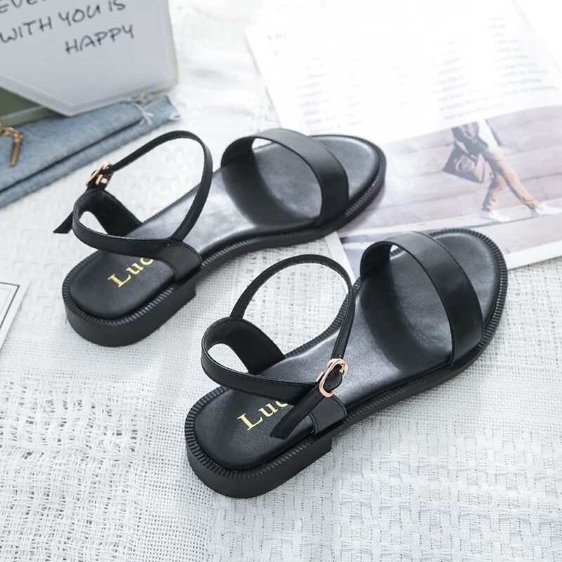 Giày Nữ Sandal Bản Ngang Kiểu Dáng Mới Hót Hít b18