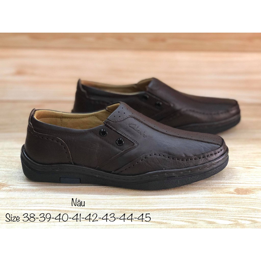 Giày lười nam da mềm Clarks - Bigsize