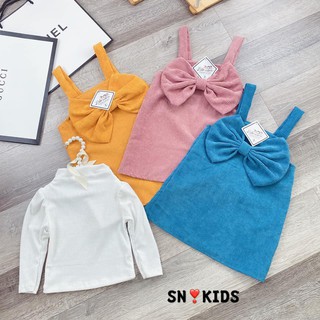 Set yếm nhung cute cho bé gái