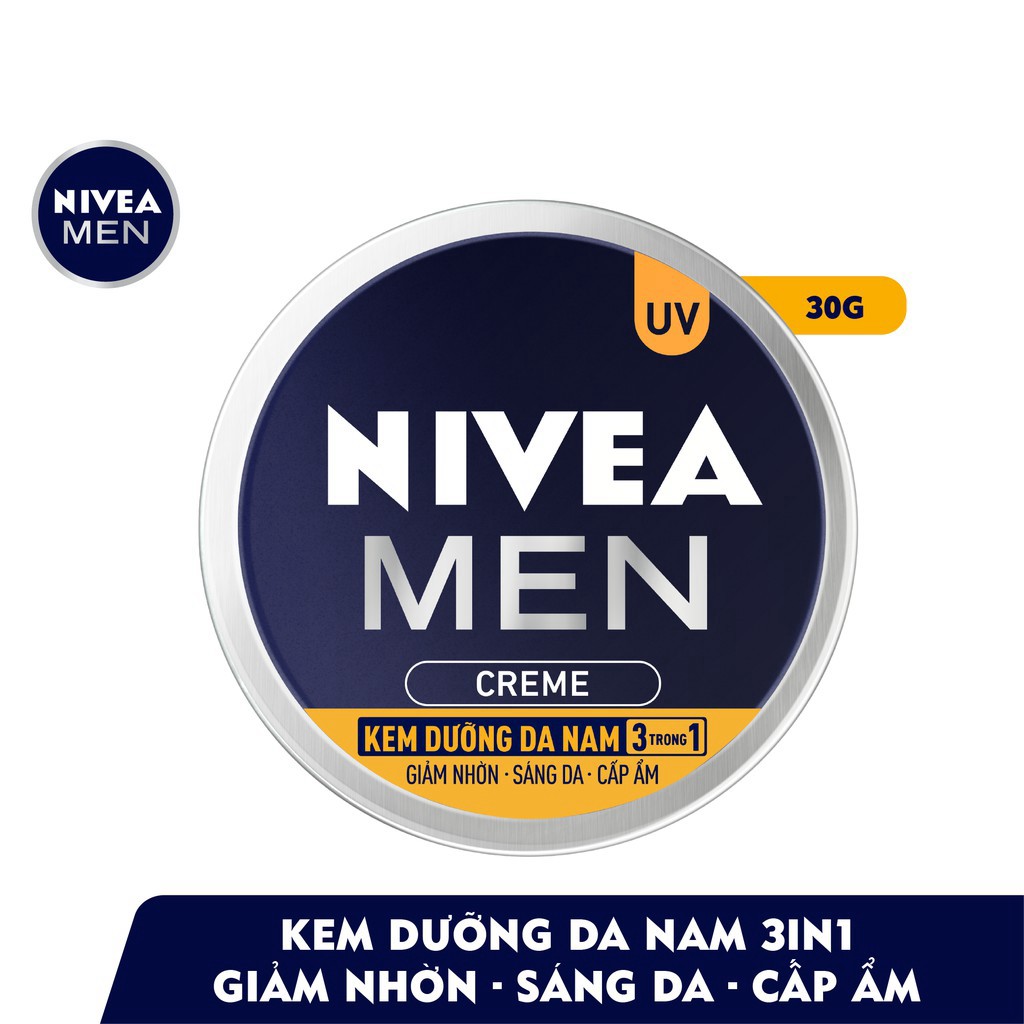 [G02] Kem dưỡng da nam NIVEA MEN Creme 3in1 giúp giảm nhờn, sáng da, cấp ẩm (30ml) - 83923 S014 ˇ ,