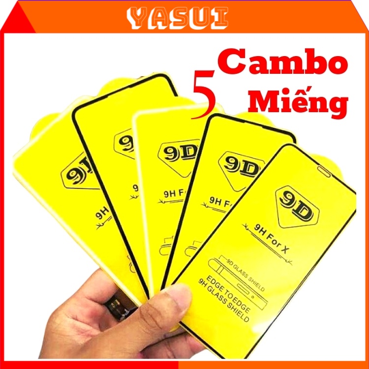 CAMBO 5 Kính cường lực 9D và 5 cường lực 10D full màn hình ip 6/6plus/7/7plus/8plus/x/xs/xs max/11 pro/11proma 12promax