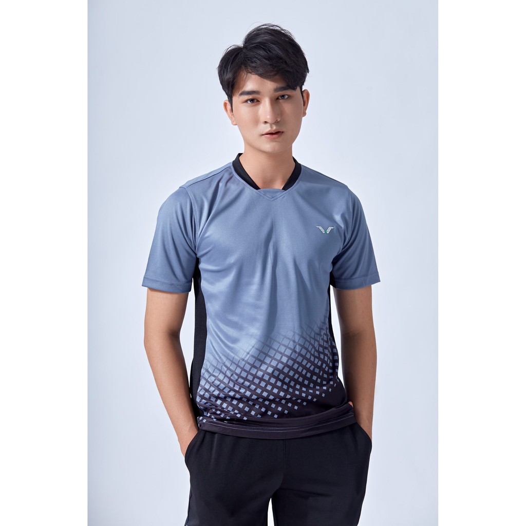 Áo Thể Thao Nam Cổ Tròn AVT03 Vina Sport, Áo Tập Gym Tennis , Chất Thun Thấm Hút Mồ Hôi, Thoáng Mát, Full Size- Lapi VN